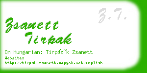 zsanett tirpak business card